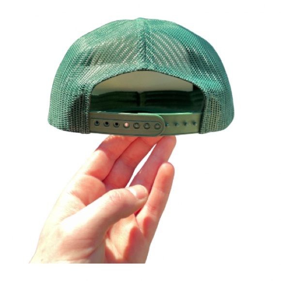Puff Puff Pass Mesh Back Trucker Hat - Green/White (One Size) - Picture 3 of 3